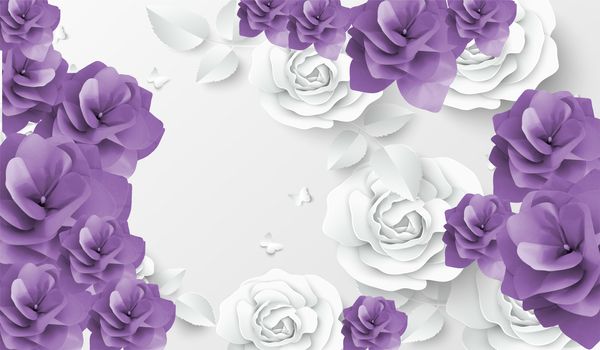 3d wallpaper  purple flower swan butterfly jewelry  background