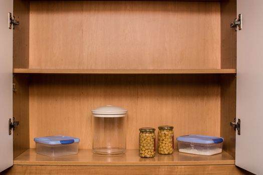 Little storage in kitchen pantry for quarantine for coronavirus covid-19