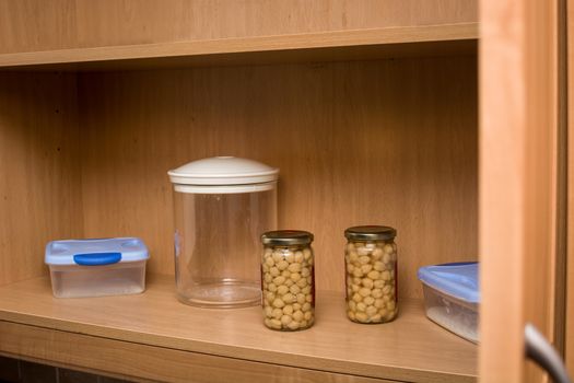 Little storage in kitchen pantry for quarantine for coronavirus covid-19