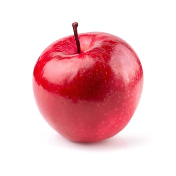 Red apple whole pieces isolated over white background.