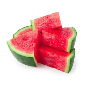 Sliced of watermelon isolated on a white background.