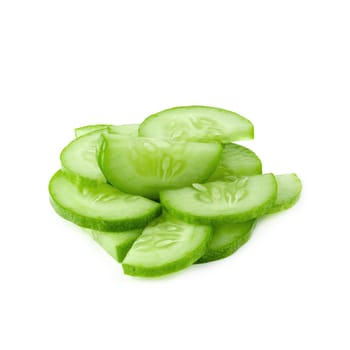 cucumber slice isolated on a white background.