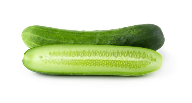 cucumber slice isolated on a white background.