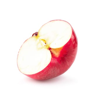 Red apple whole pieces isolated over white background.