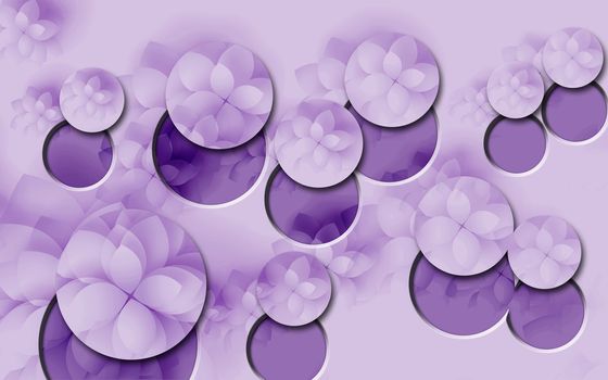 3d wallpaper  purple flower swan butterfly jewelry  background