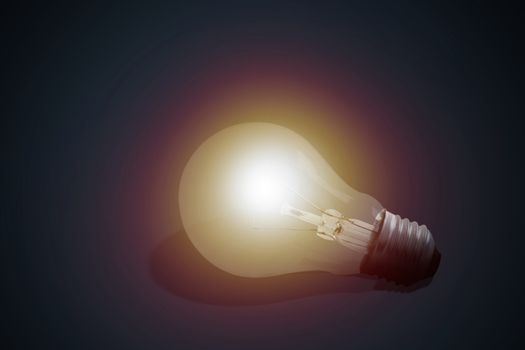 Power and energy concept, light bulb on dark background, nature and ecology