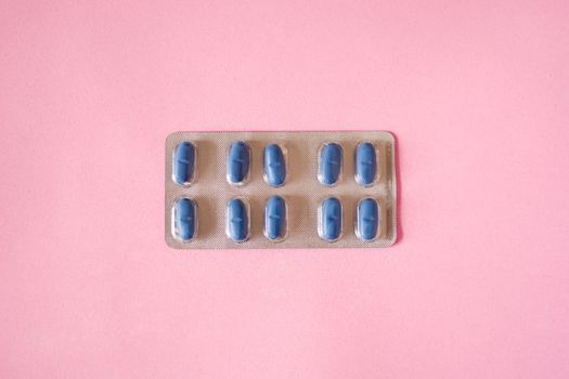 Blue medical pills