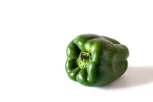 Fresh green pepper isolated on white background