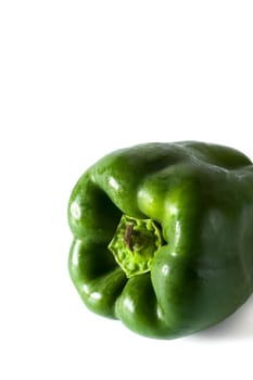 Fresh green pepper isolated on white background