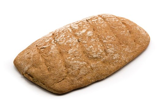 Homemade spelt bread isolated on white background