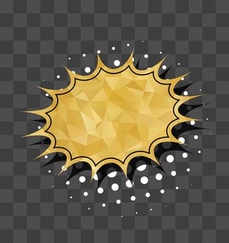 Gold sparkle star comic text balloon sound effects. Vector glitter icon speech phrase, cartoon label tag expression, sounds illustration. Comics book bubble
