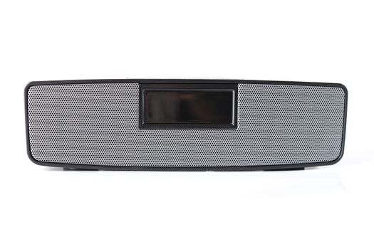 Portable speaker on white background. Portable loudspeaker on white background.