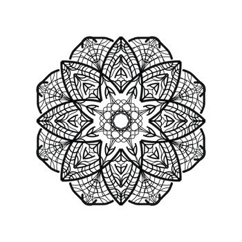 Abstract mandala on white background. Greeting Card, Invitation, Tattoo. Anti-Stress Therapy Pattern.