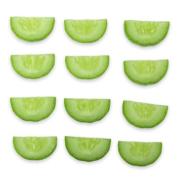 cucumber slice isolated on a white background.