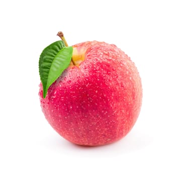 Red apples isolated on a white background.