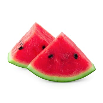 Sliced of watermelon isolated on a white background.