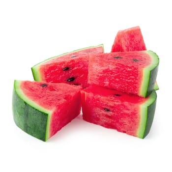 Sliced of watermelon isolated on a white background.