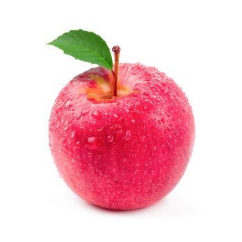 Red apples isolated on a white background.