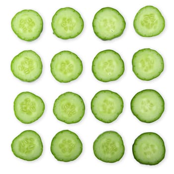 cucumber slice isolated on a white background.