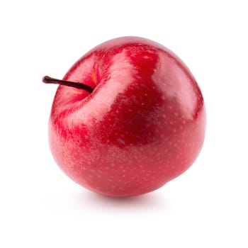 Red apple whole pieces isolated over white background.