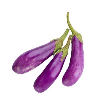 Eggplant or aubergine vegetable isolated on white background.