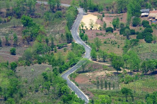 Top View of Road in The Mountain.
