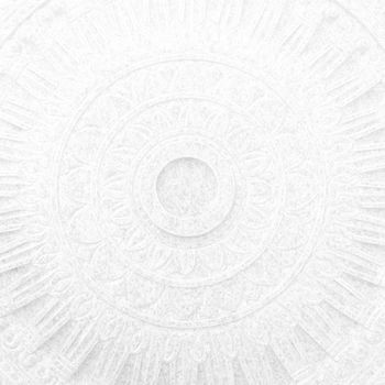 Close up White Marble Dharmachakra or Wheel of Dhamma.