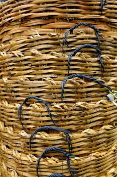 Close up Wicker Baskets.