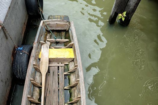 Top View of Wooden Boat.