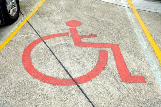 Handicap Sign on Parking Ground.