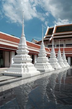 White Stupa at Wat Ratcha Orot Temple, Bangkok Thailand.