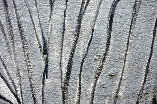 Abstract Black Paint on Concrete Wall Background.