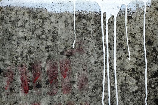 Stain White Paint on Concrete Wall.