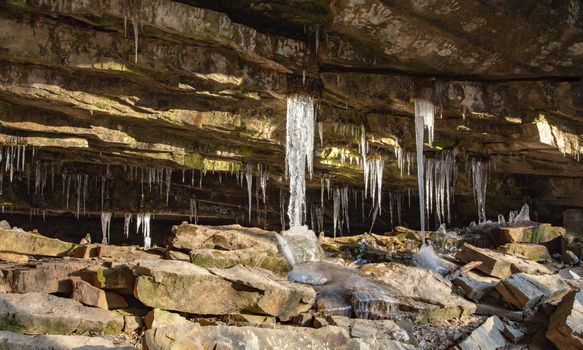 The magnificent natural icicles found in Arkansas's Glory Hole Falls.