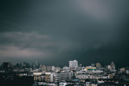 Scenery of Bangkok Cityscape in Cloudy Day, The Capital of Thailand.