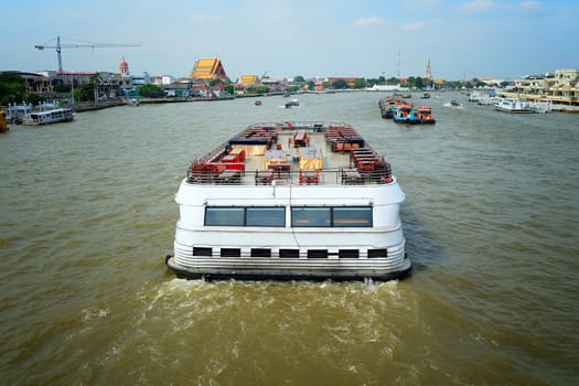 Big Ferry on Chao Phraya River, Chao Phraya River is the major river in Thailand.