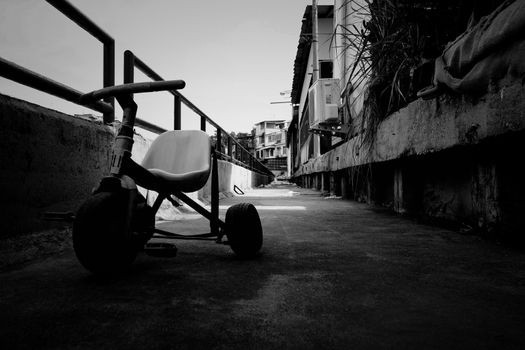 Tricycle for kids in Black and White Style.