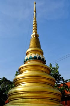 Ancient Golden Buddhist Pagoda.