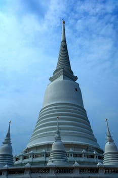 Ancient White Pagoda at Wat Prayun Temple.
