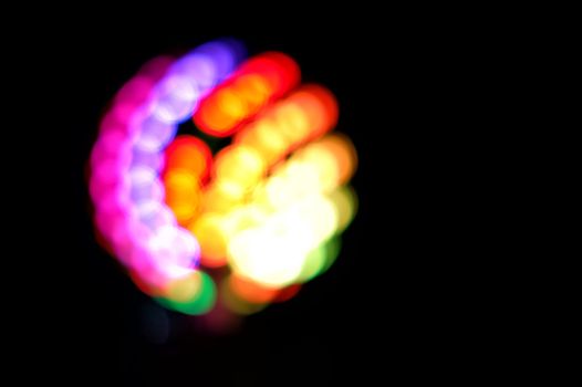 Abstract Bokeh Ball on Black Background.