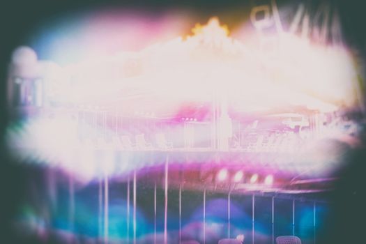 Abstract Blurred Scenery of Carnival Festival Night Background.