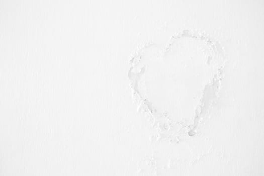 White Peeling Paint in Heart Shape on Concrete Wall.