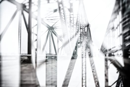 Abstract Metal Bridge Background in Double Exposure Style.