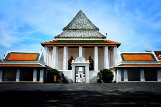 Beautiful Ancient Church of Wat Thepthidaram Temple, Bangkok Thailand.