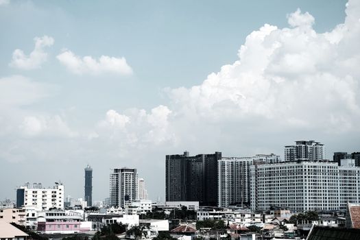 Scenery of Bangkok Cityscape From Golden Mountain Temple, Bangkok is The Capital of Thailand.