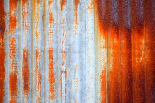 Old Rusty Zinc Wall Texture Background.