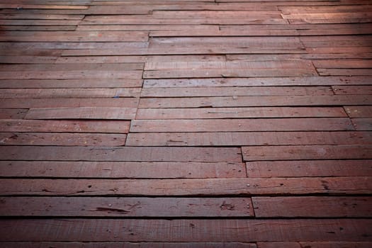 Old Wooden Pavement Texture Background.