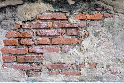 Old Broken Brick Texture Background.
