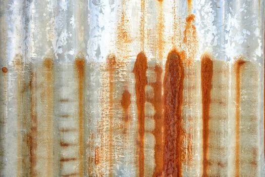 Old Rusty Zinc Wall Texture Background.