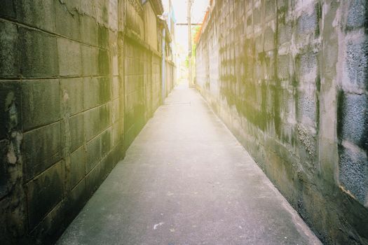 Empty Alley with Light Leak.